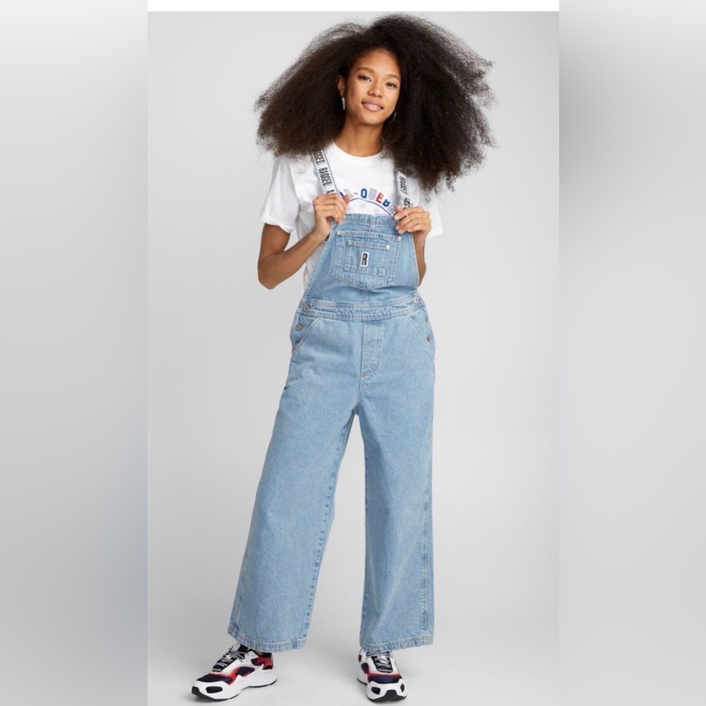 Y2K The Ragged Priest women’s Light Blue Denim overalls sz S - Picture 11 of 11